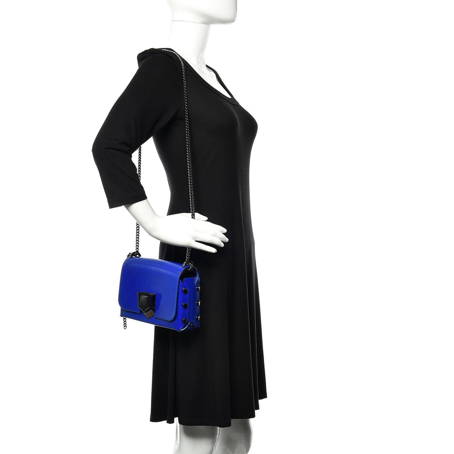 Smooth Calfskin Lockett Petite Shoulder Bag Royal Blue