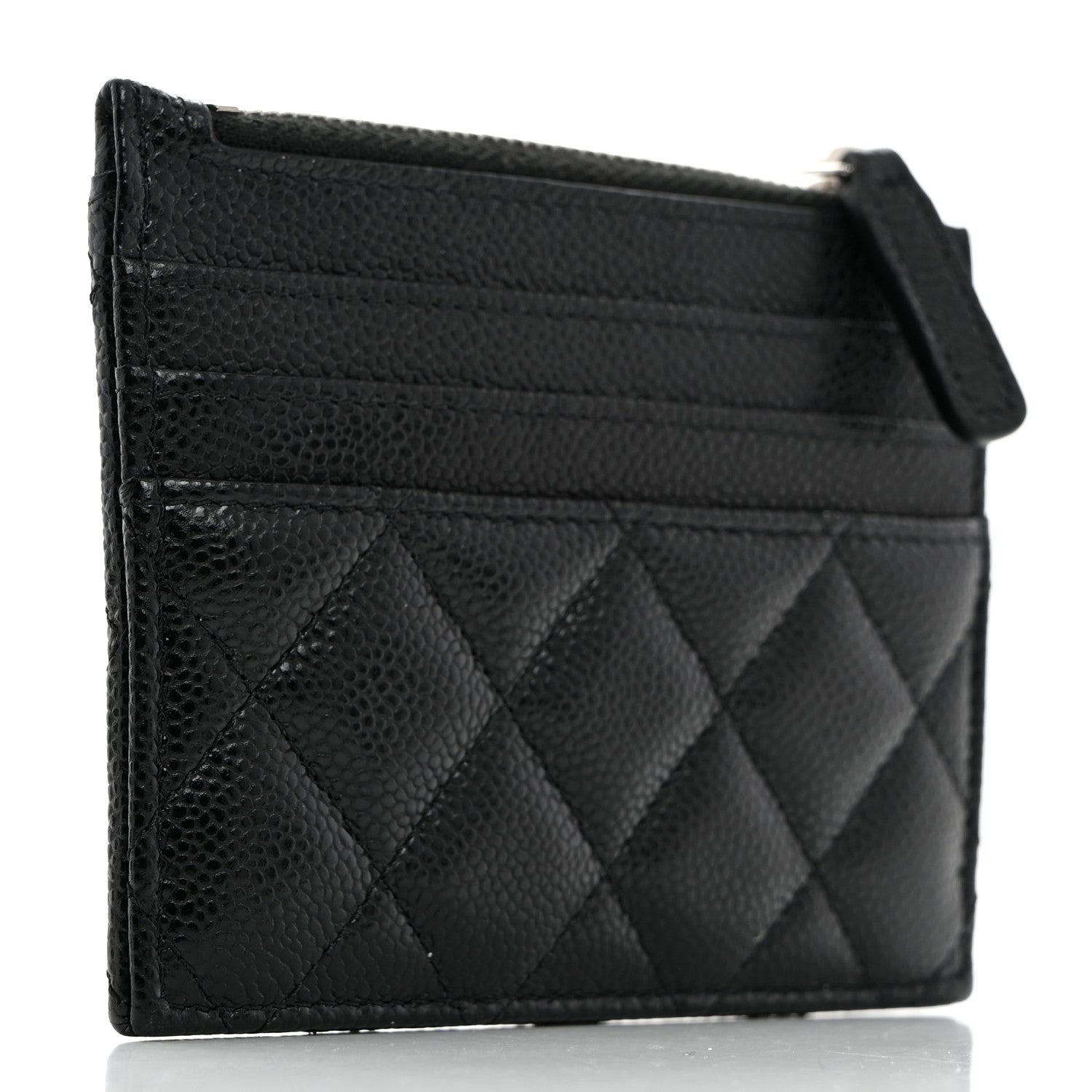 Chanel Caviar Quilted CC Zip Card Holder Black 3 of 8