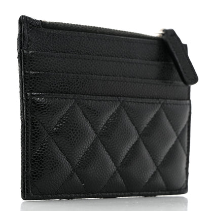 Chanel Caviar Quilted CC Zip Card Holder Black 3 of 8
