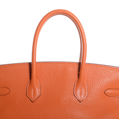Hermes Taurillon Clemence Birkin 35 Orange 25 of 26