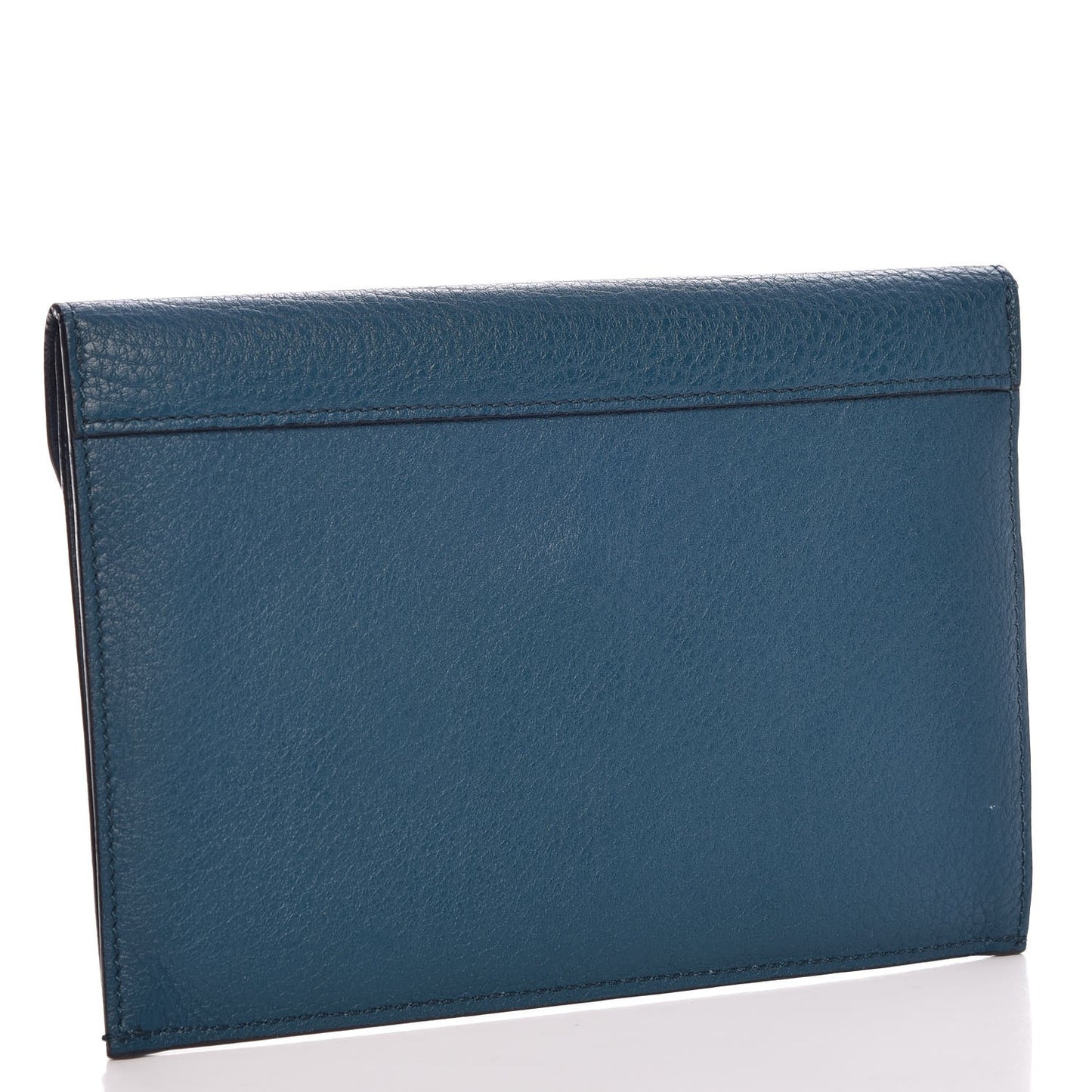 Crisped Calfskin Tie Knot Companion Pouch Blue Denim