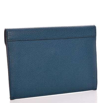 Celine Crisped Calfskin Tie Knot Companion Pouch Blue Denim 3 of 7