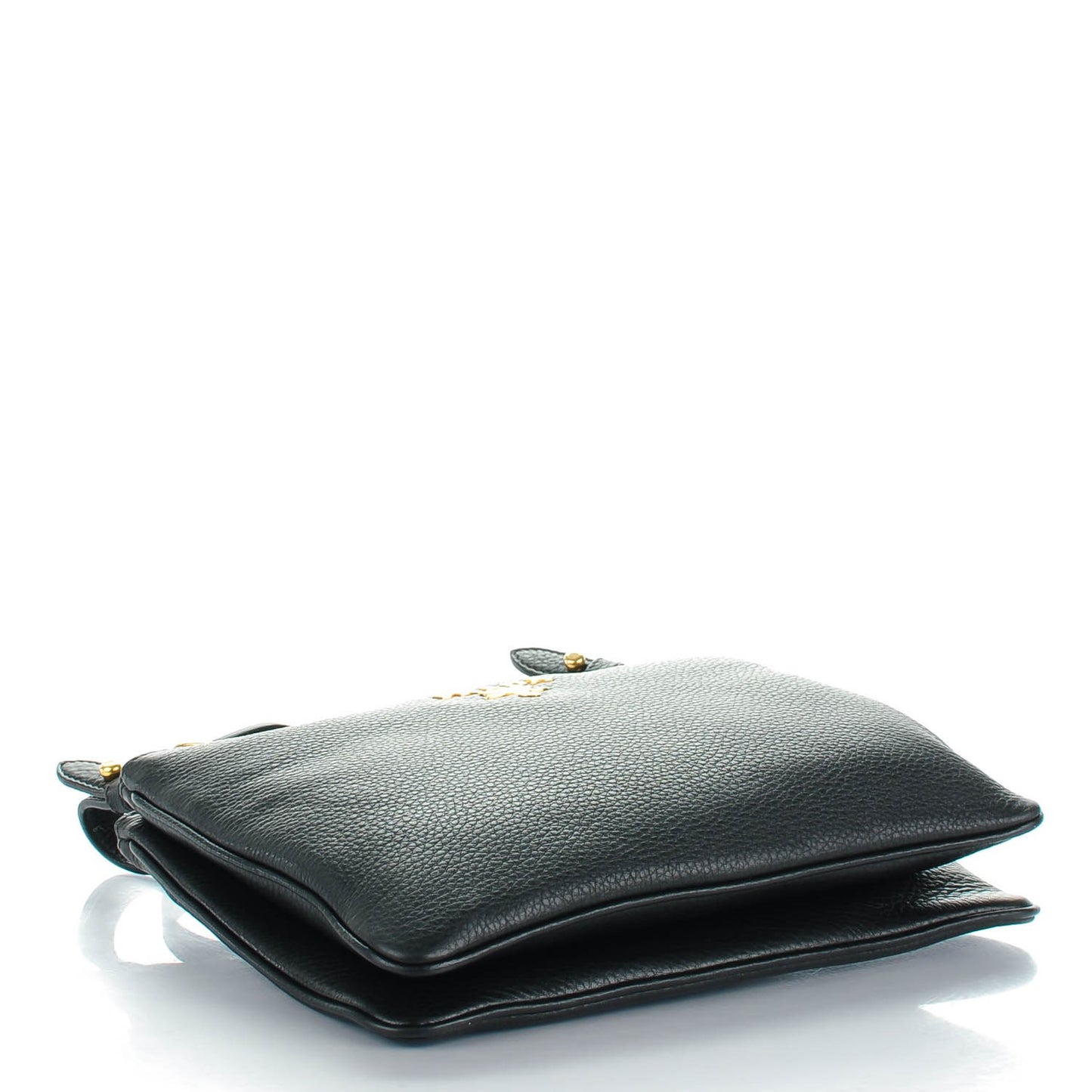 Vitello Phenix Double Zip Crossbody Bag Black