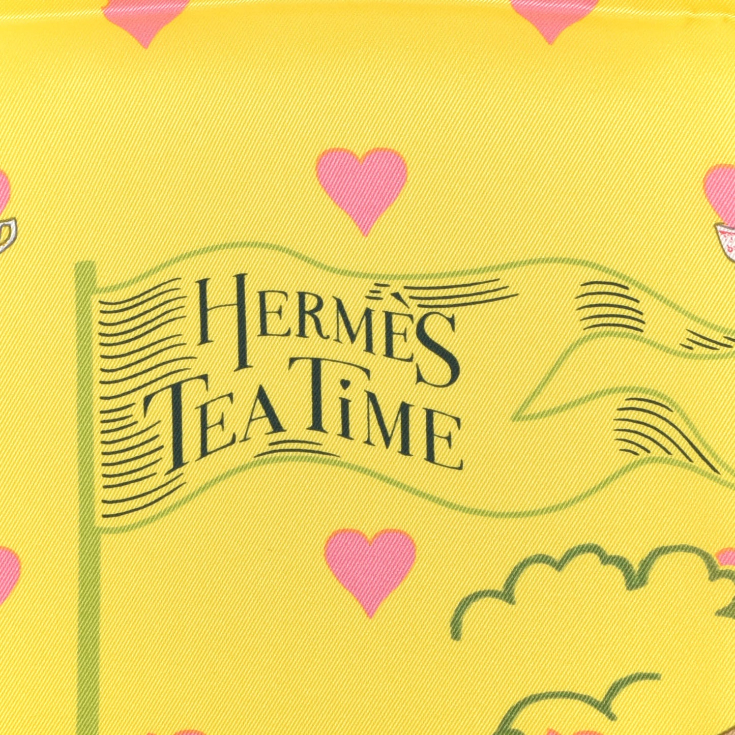 Silk Tea Time Scarf 70 Jaune Gris Perle