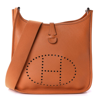 Hermes Taurillon Clemence Evelyne II PM Orange 1 of 11