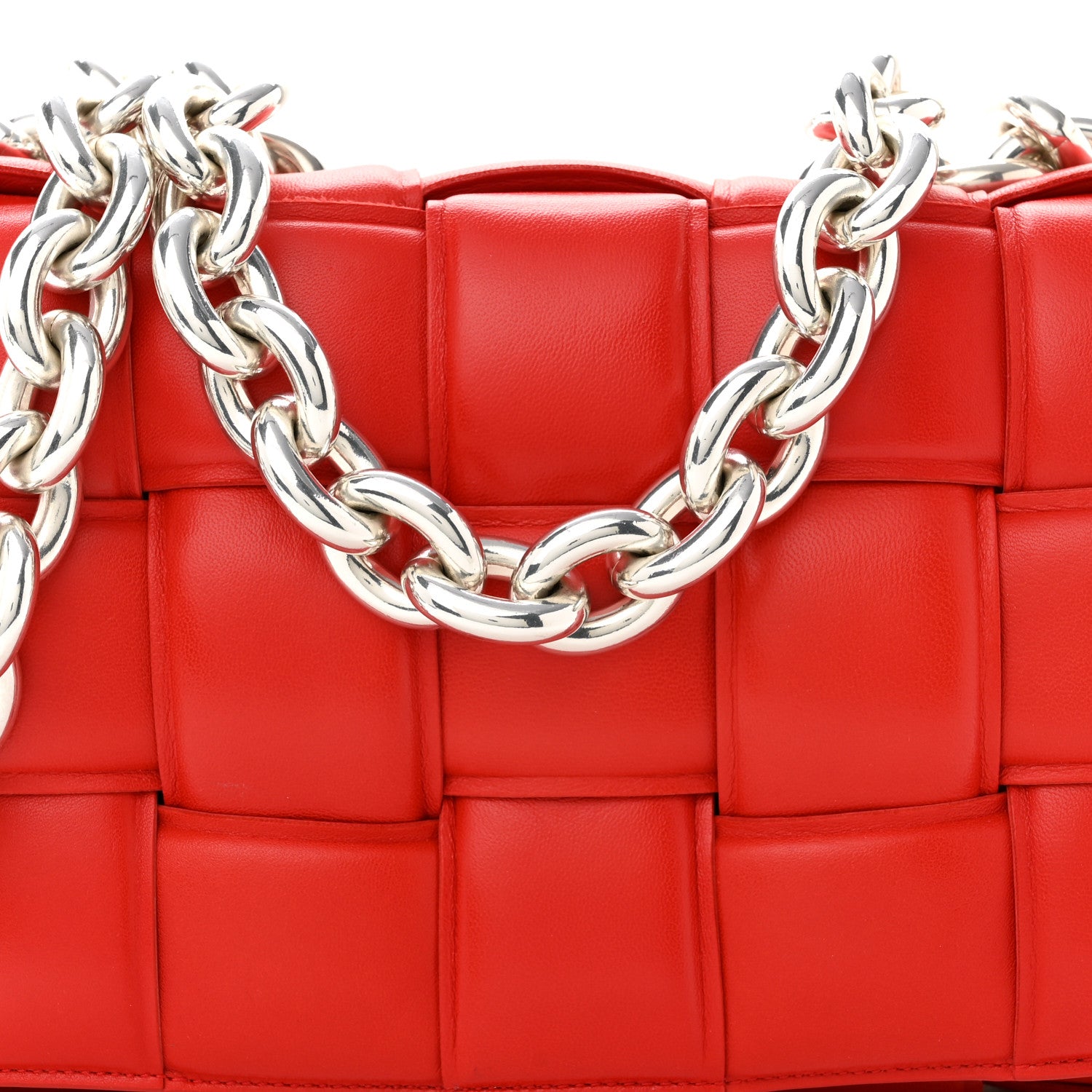 Bottega Veneta Lambskin Maxi Intreccio Padded Chain Cassette Crossbody Bag Nail Polish 7 of 9