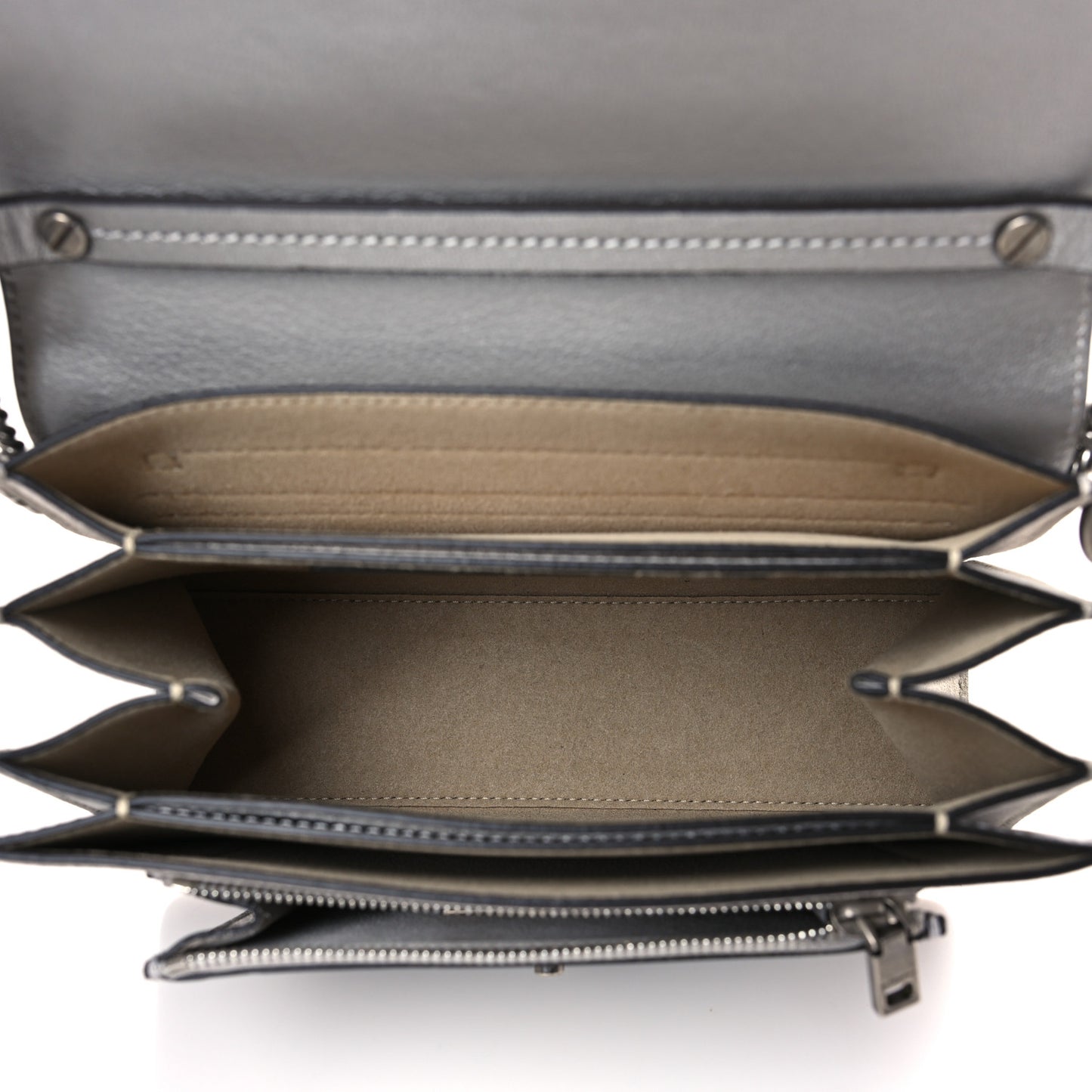 Calfskin Suede Small GV3 Shoulder Bag Silver