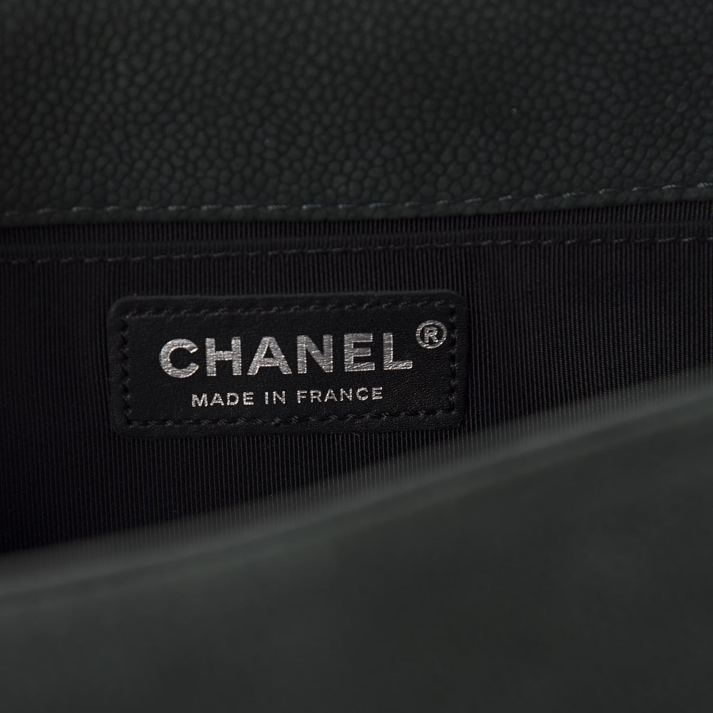 Iridescent Caviar Quilted Medium Boy Flap Dark Green