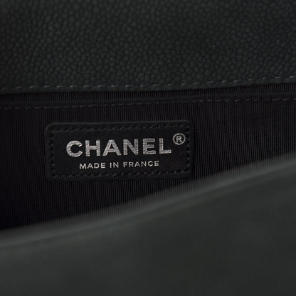Chanel Iridescent Caviar Quilted Medium Boy Flap Dark Green 11 of 18