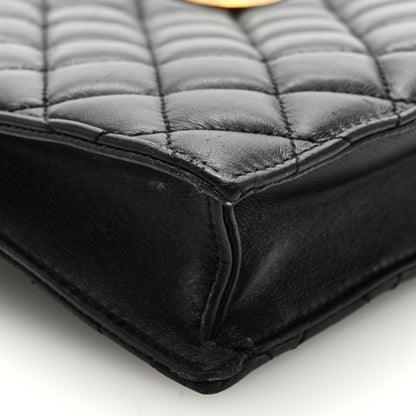Versace Calfskin Quilted Small Tribute Icon Pouch Black 7 of 8