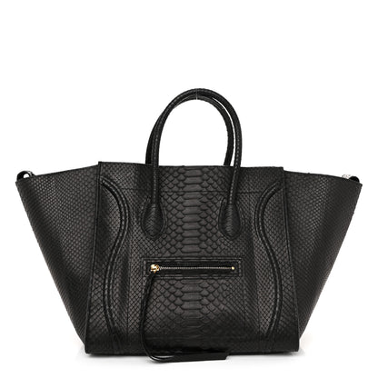 Celine Snakeskin Medium Phantom Luggage Black 1 of 13