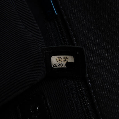 Chanel Denim Pleated Denim Turtle Flap Dark Blue 7 of 7