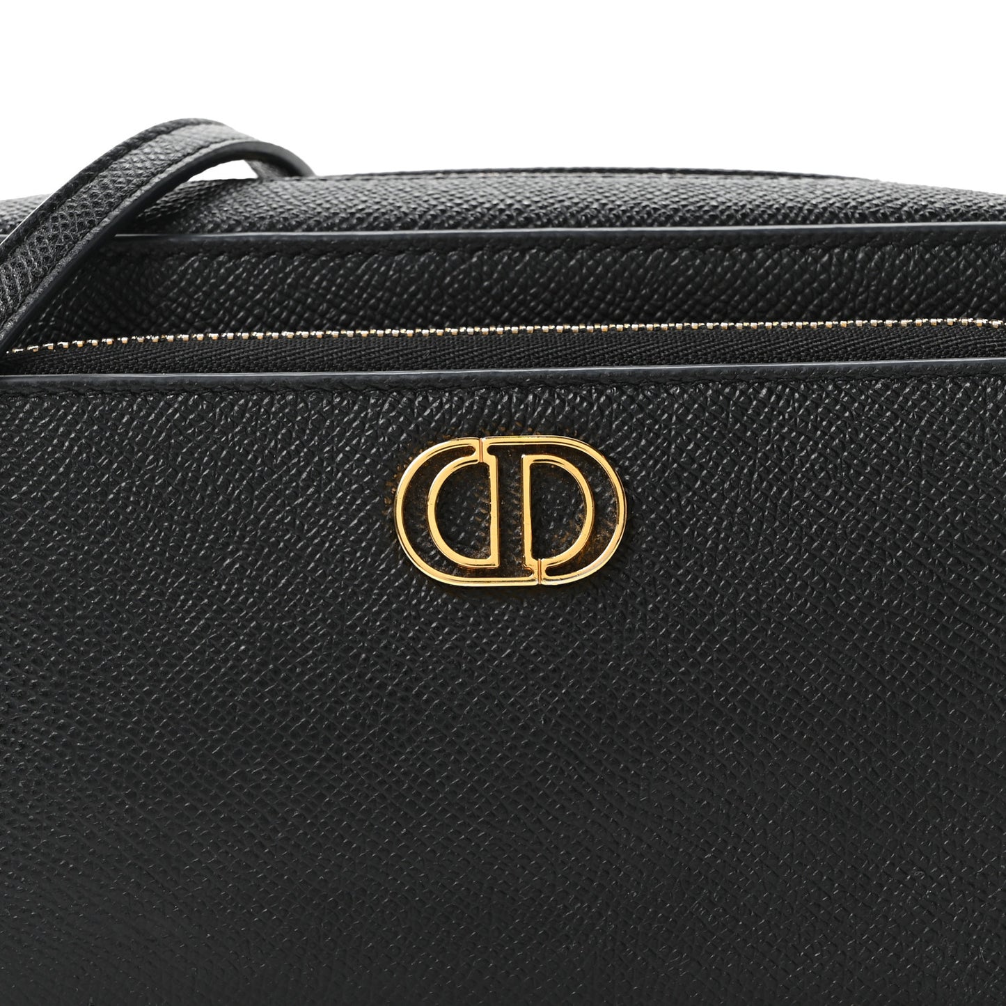 Grained Calfskin Caro Double Pouch Black