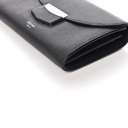 Celine Grained Calfskin Medium Trotteur Multifunction Flap Wallet Black 8 of 10