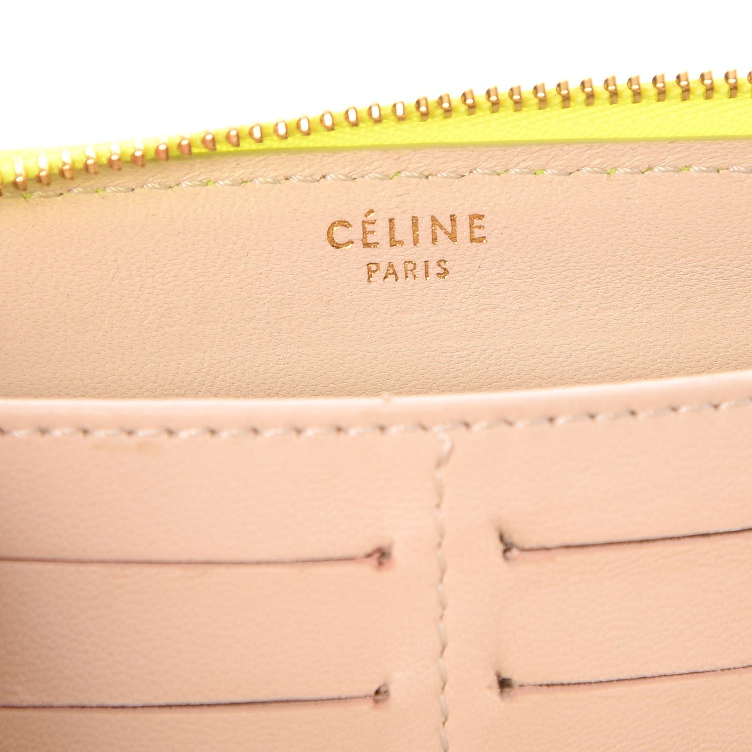 Celine Python Large Zip Around Multifunction Wallet Yellow 6 of 8