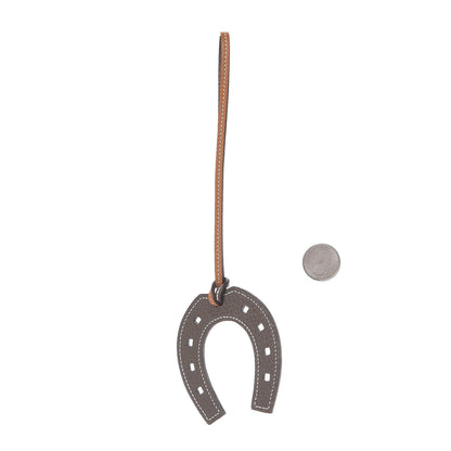 Hermes Togo Paddock Horseshoe Bag Charm Etain Gold 2 of 3