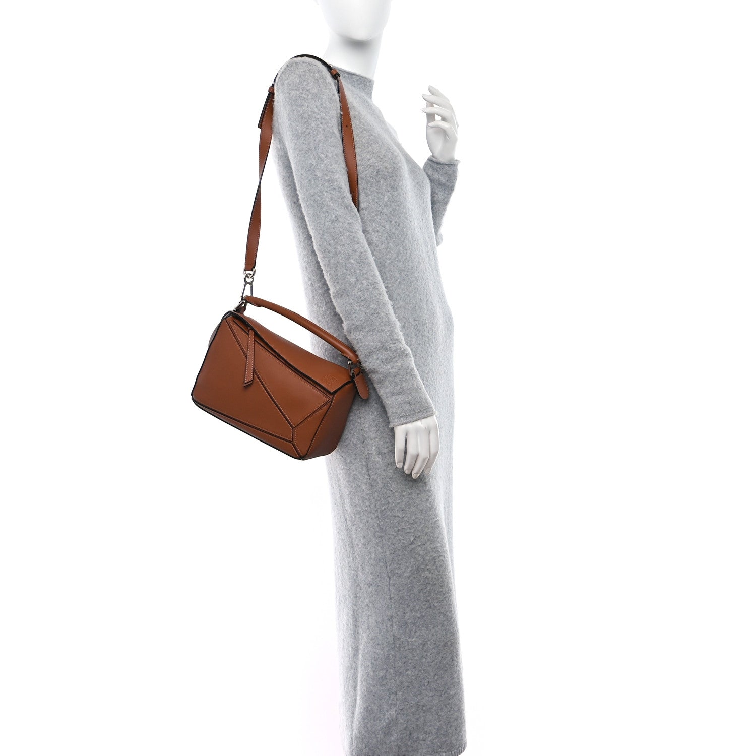 Loewe Calfskin Small Puzzle Bag Tan 2 of 8