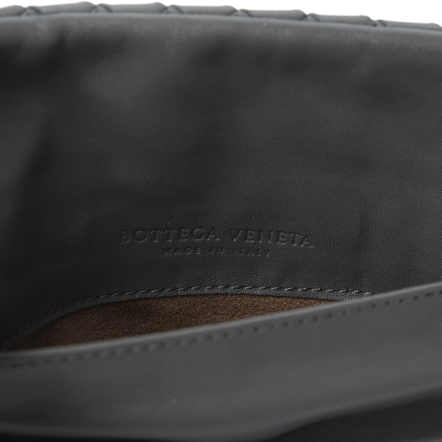 Nappa Intrecciato Mini Chain Messenger Light Grey