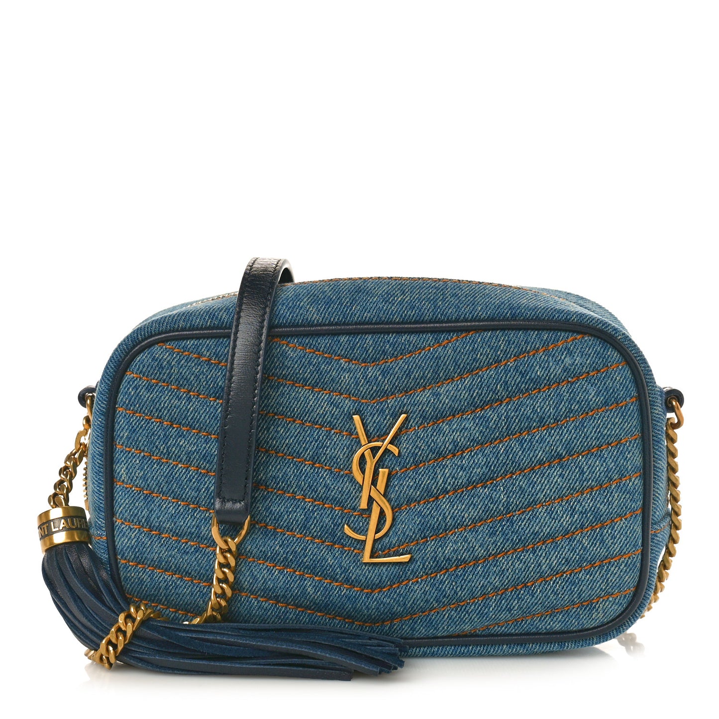 Denim Matelasse Monogram Mini Lou Camera Bag California Blue