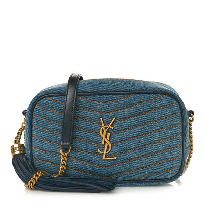 Saint Laurent Denim Matelasse Monogram Mini Lou Camera Bag California Blue 1 of 10