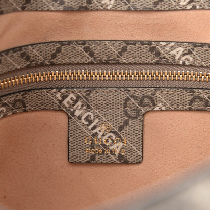 Gucci X BALENCIAGA GG Supreme Monogram Striped Logo Print Web Small Jackie 1961 Hobo Beige Ebony Mystic White 6 of 11