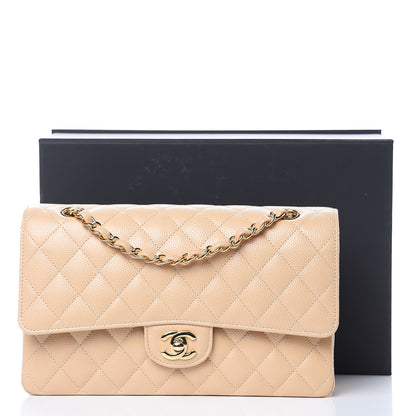 Chanel Caviar Quilted Medium Double Flap Beige 10 of 10