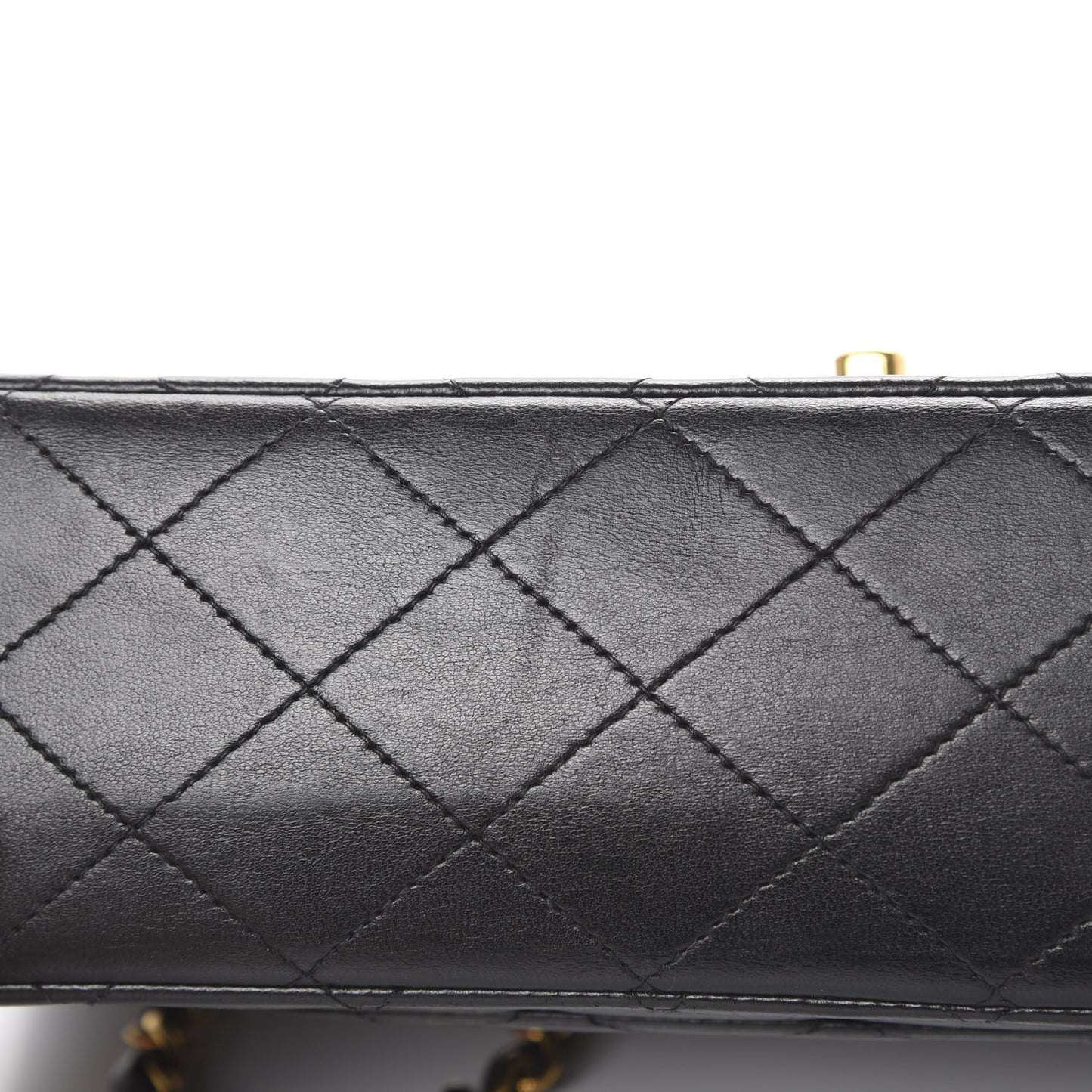 Lambskin Quilted Medium Double Flap Black