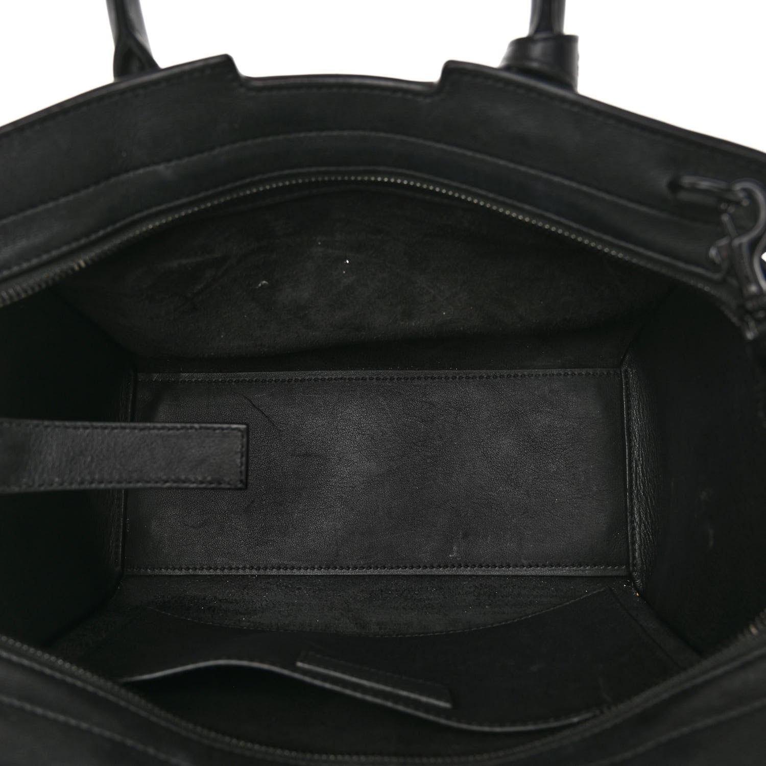 Saint Laurent Smooth Calfskin Crocodile Embossed Baby Monogram Downtown Cabas Black 5 of 10