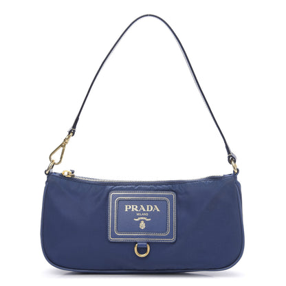 Prada Tessuto Nylon Saffiano Pochette Bag Bluette 1 of 10