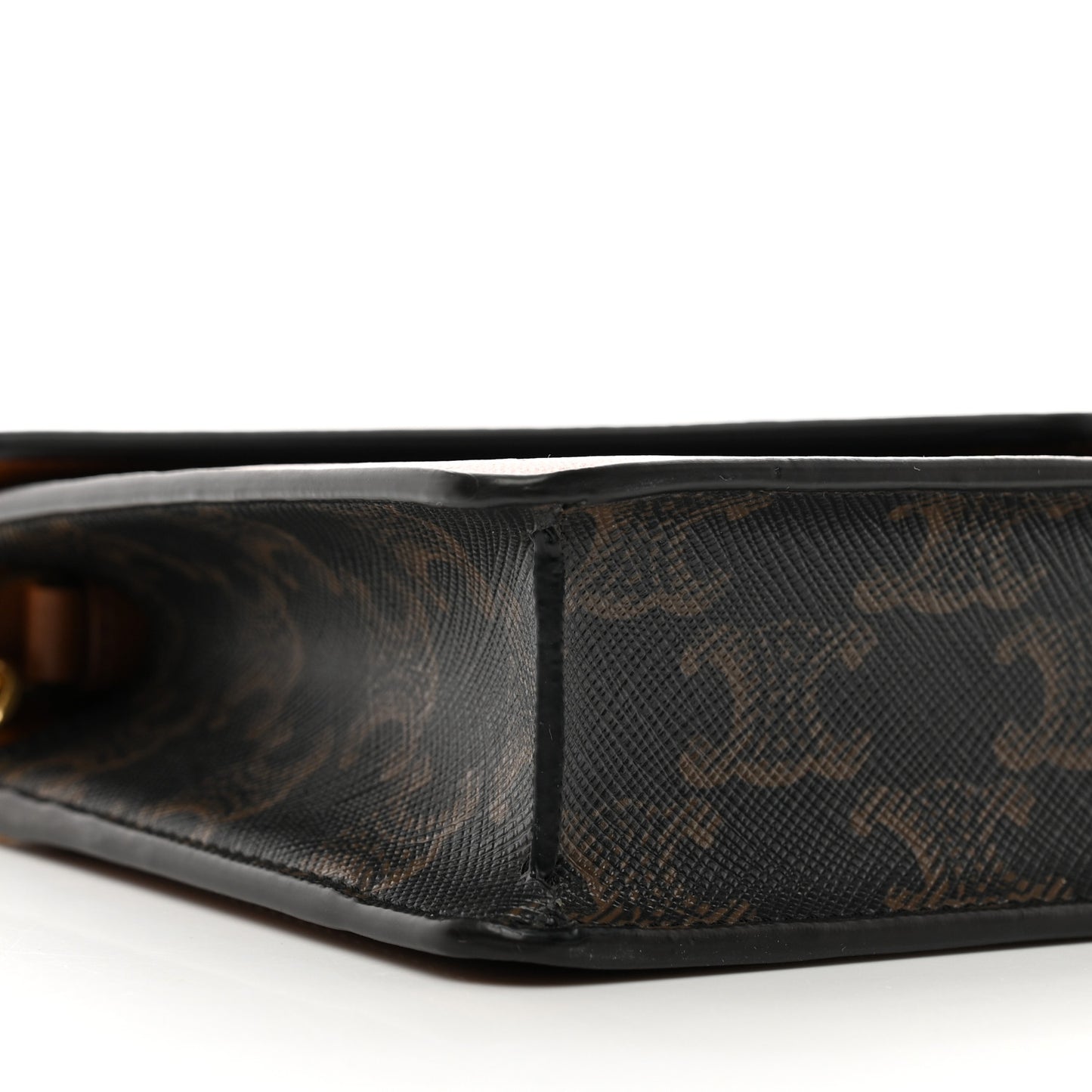 Triomphe Canvas Calfskin Wallet on Chain Tan