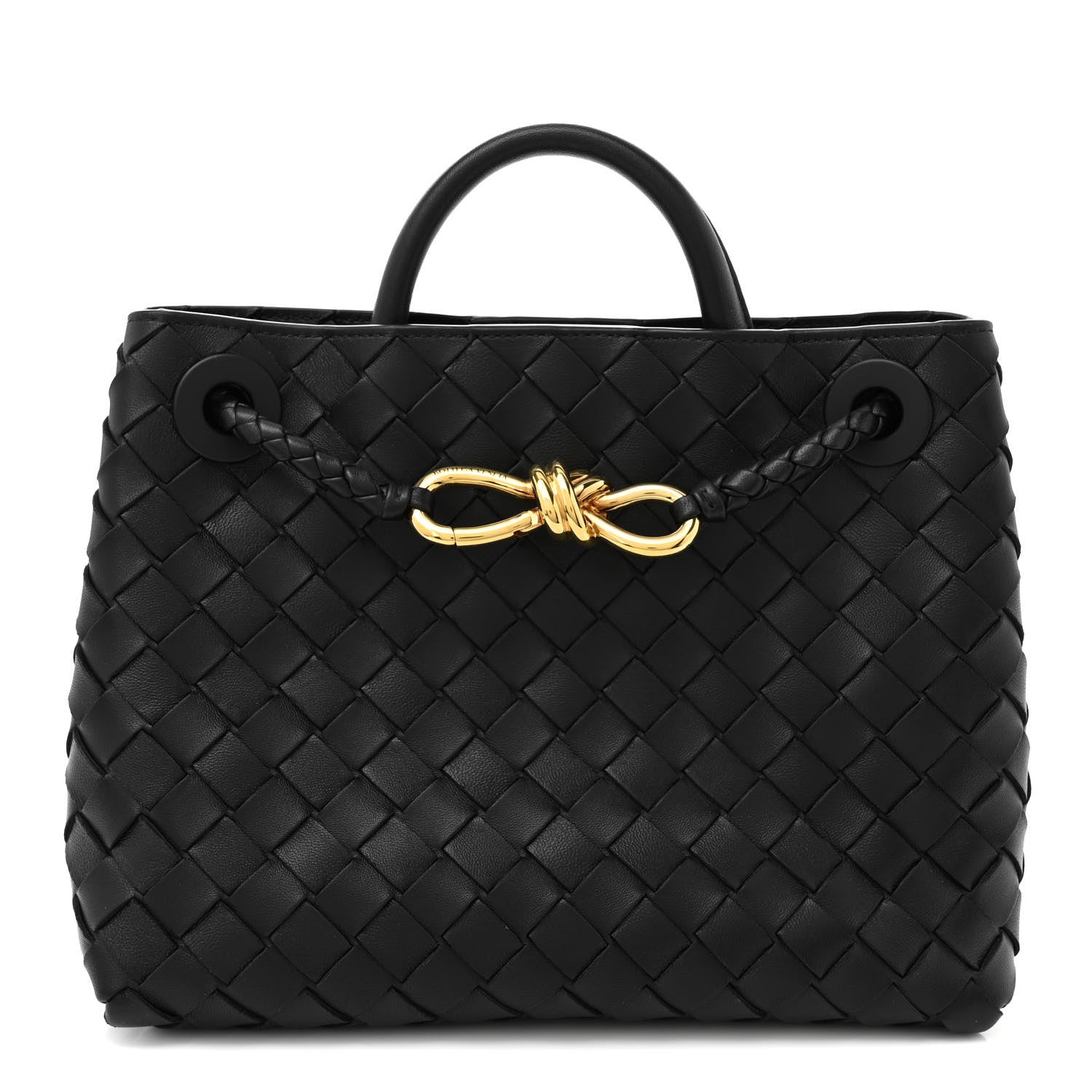 Bottega Veneta Nappa Intrecciato Small Andiamo Shoulder Bag Black 1 of 9