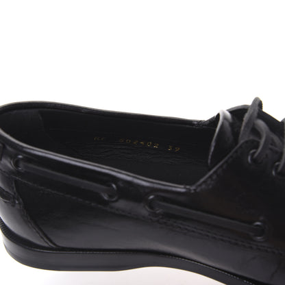 Saint Laurent Moroder Calfskin Mens Deck 20 Loafers 39 Black 8 of 9