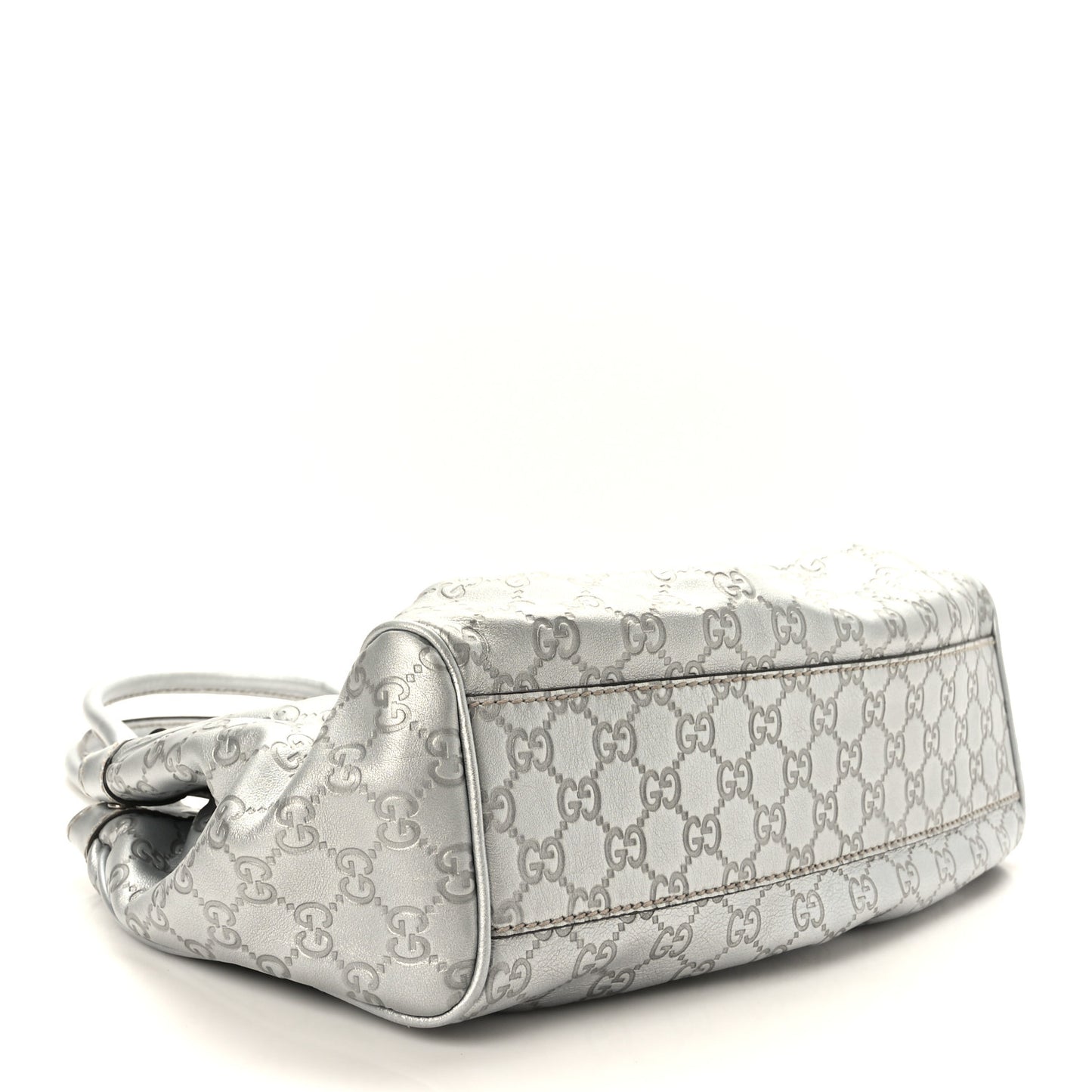 Metallic Guccissima Medium Sukey Tote Silver