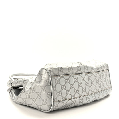 Gucci Metallic Guccissima Medium Sukey Tote Silver 4 of 9