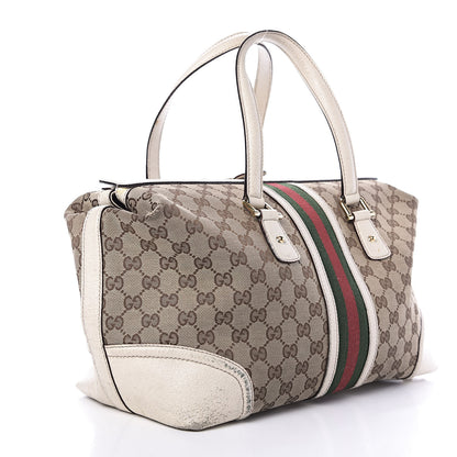 Gucci Monogram Web Large Treasure Boston Tote Beige 3 of 16
