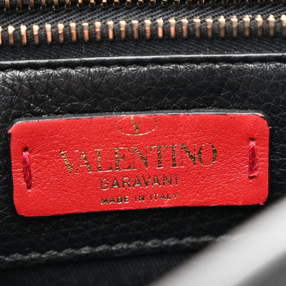 Valentino Garavani Pebbled Calfskin Rockstud Single Handle Flap Bag Black 6 of 11