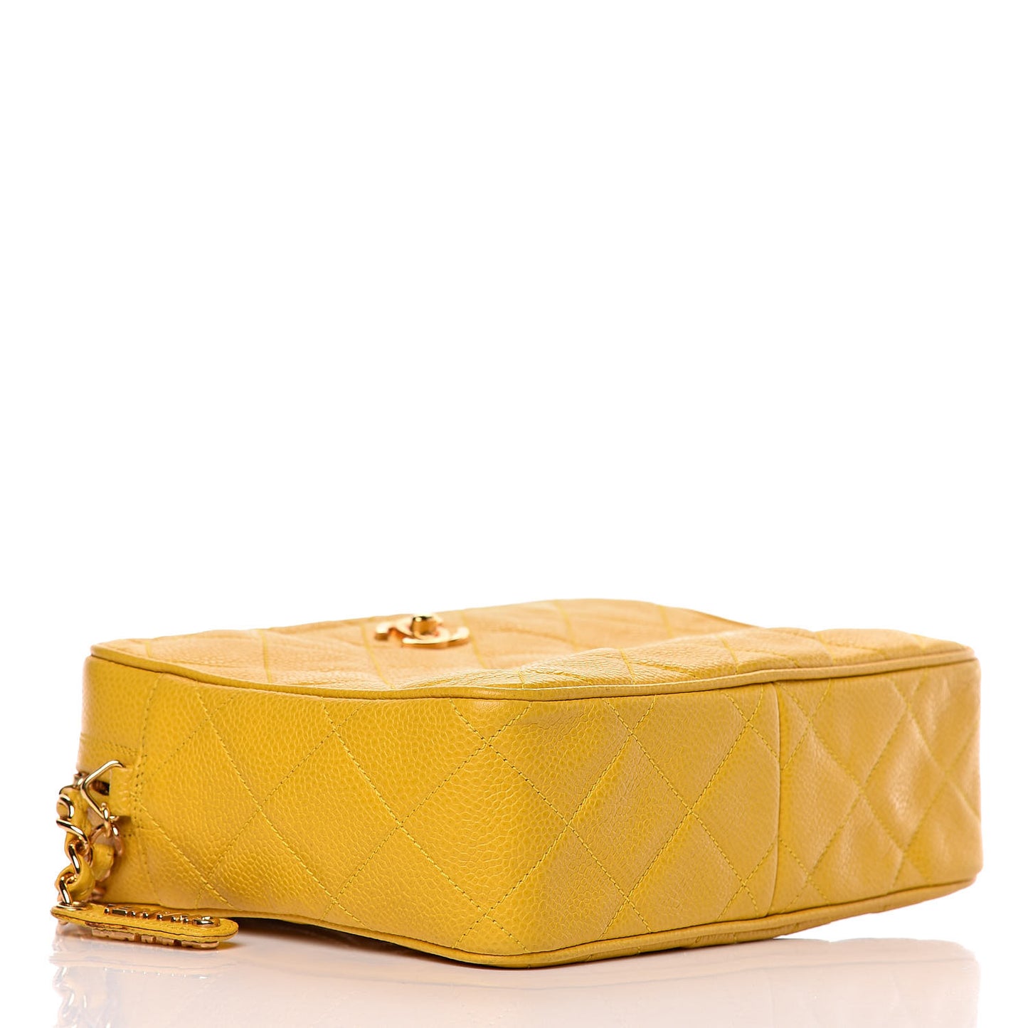 Caviar Quilted Camera Case Yellow