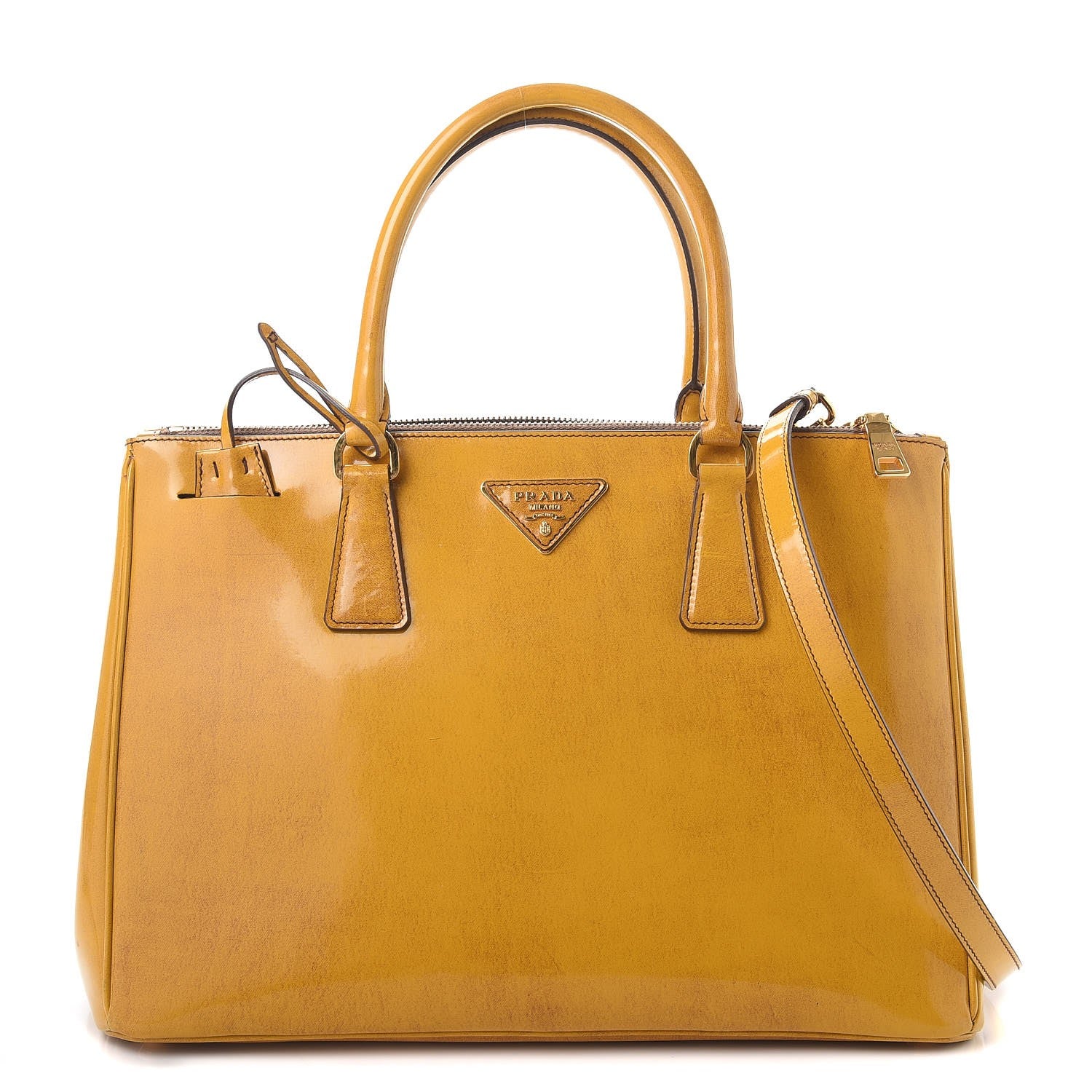 Prada Spazzolato Medium Double Zip Tote Sole Fume 1 of 13