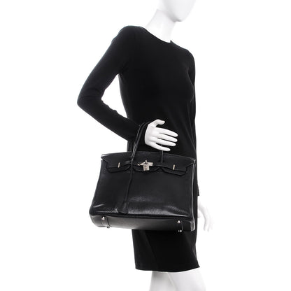 Hermes Taurillon Clemence Birkin 35 Black 2 of 44