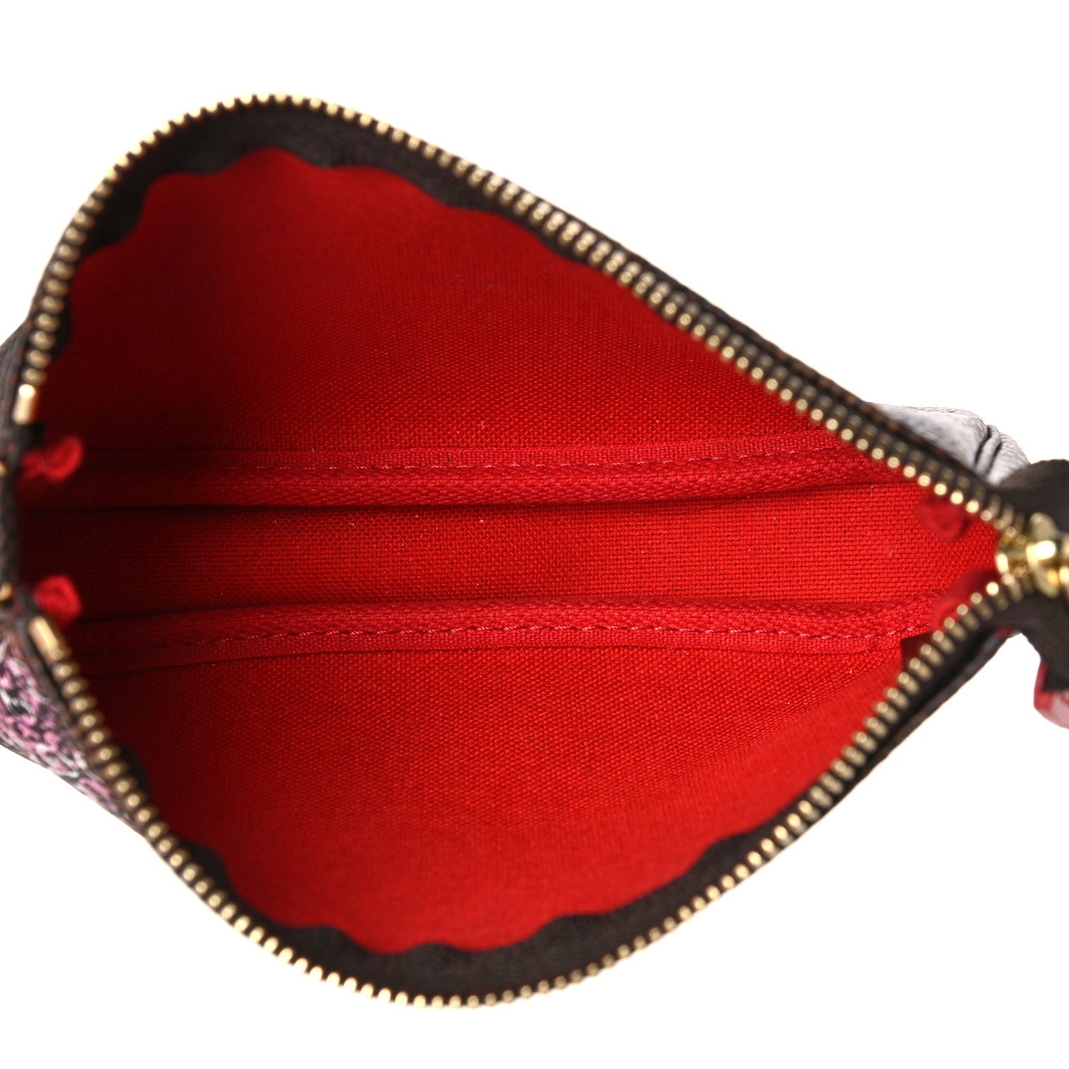 Louis Vuitton Damier Ebene 2019 Christmas Animation Mini Pochette Accessories Red 5 of 7