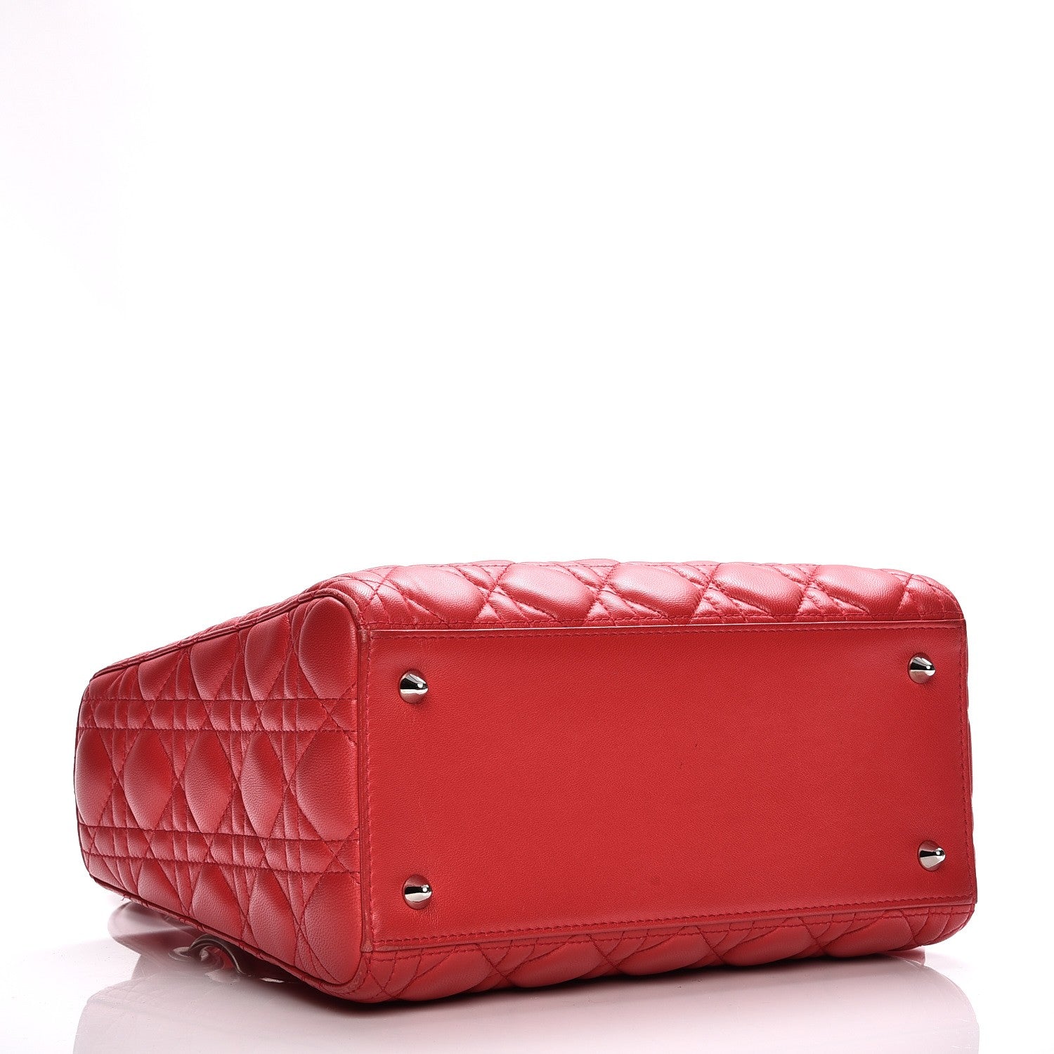 Christian Dior Lambskin Cannage Medium Lady Dior Red 5 of 12