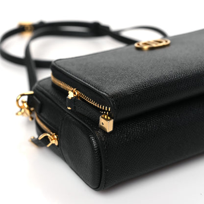 Christian Dior Grained Calfskin Caro Double Pouch Black 8 of 9