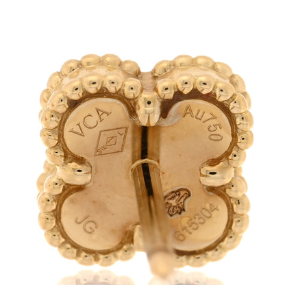 Van Cleef & Arpels 18K Yellow Gold Mother of Pearl Sweet Alhambra Earrings 4 of 5