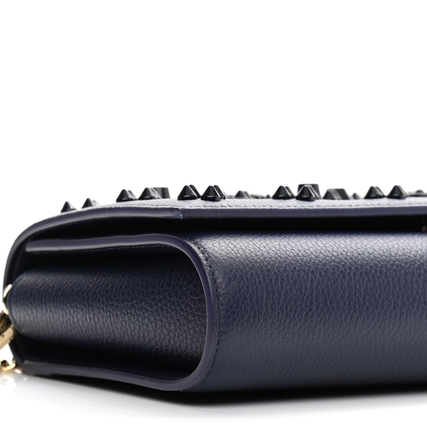 Calfskin Spikes Loubinthesky Paloma Clutch Navy