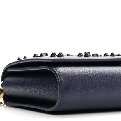 Christian Louboutin Calfskin Spikes Loubinthesky Paloma Clutch Navy 9 of 10