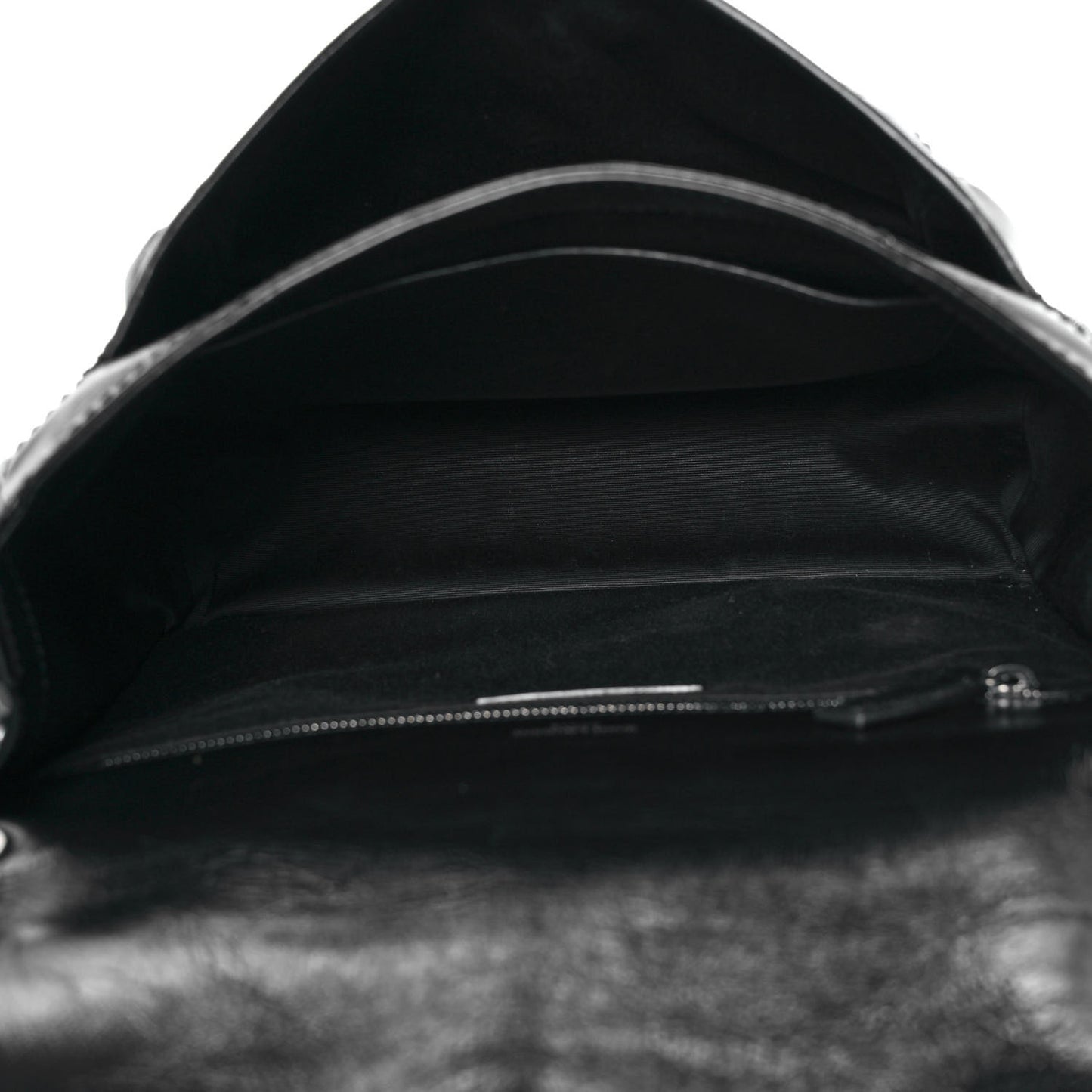 Crinkled Calfskin Matelasse Monogram Medium Niki Chain Satchel Black