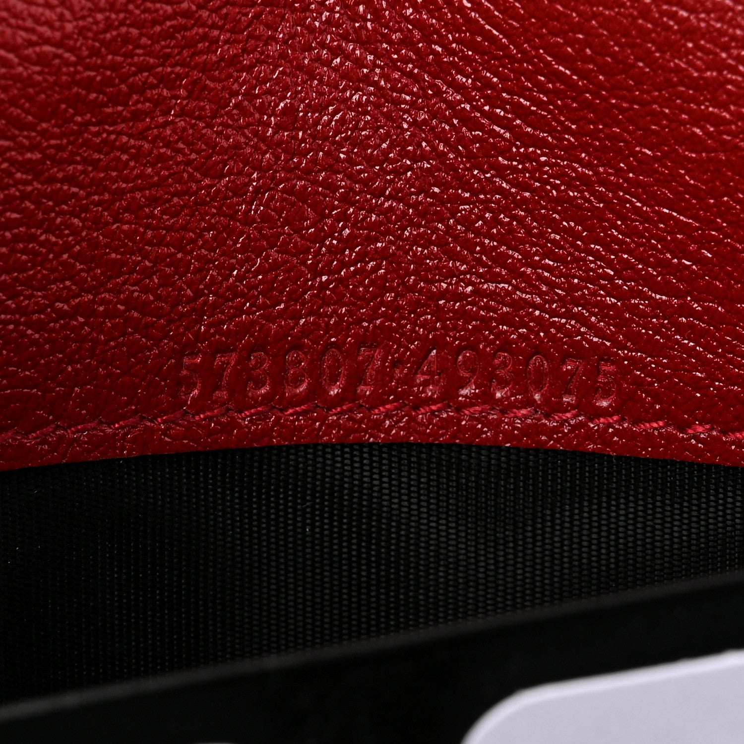 Gucci Vintage Effect Calfskin Matelasse Diagonal Torchon GG Marmont Chain Wallet Black Romantic Cherry 7 of 11