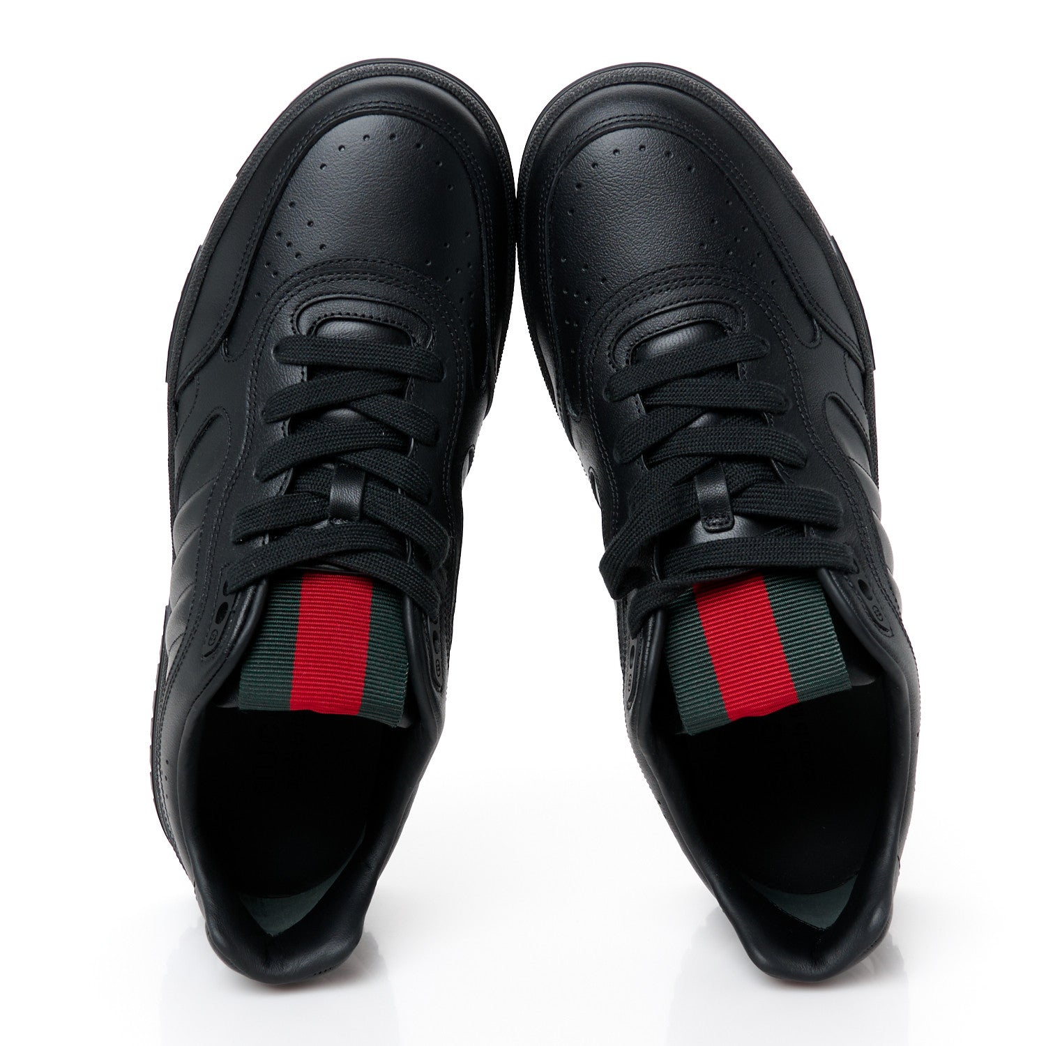 Gucci Sparrow Calfskin Mens Re-Web Sneakers 8.5 Black 2 of 10