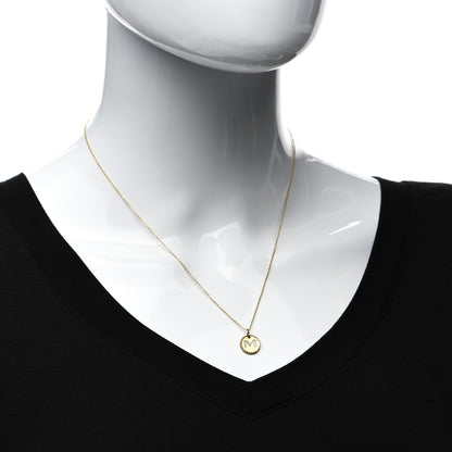 David Yurman 18K Yellow Gold Diamond Initial M Charm Necklace 2 of 4