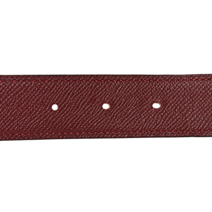 Hermes Epsom 32mm Guilloche H Belt 100 Rouge H Gold 4 of 5